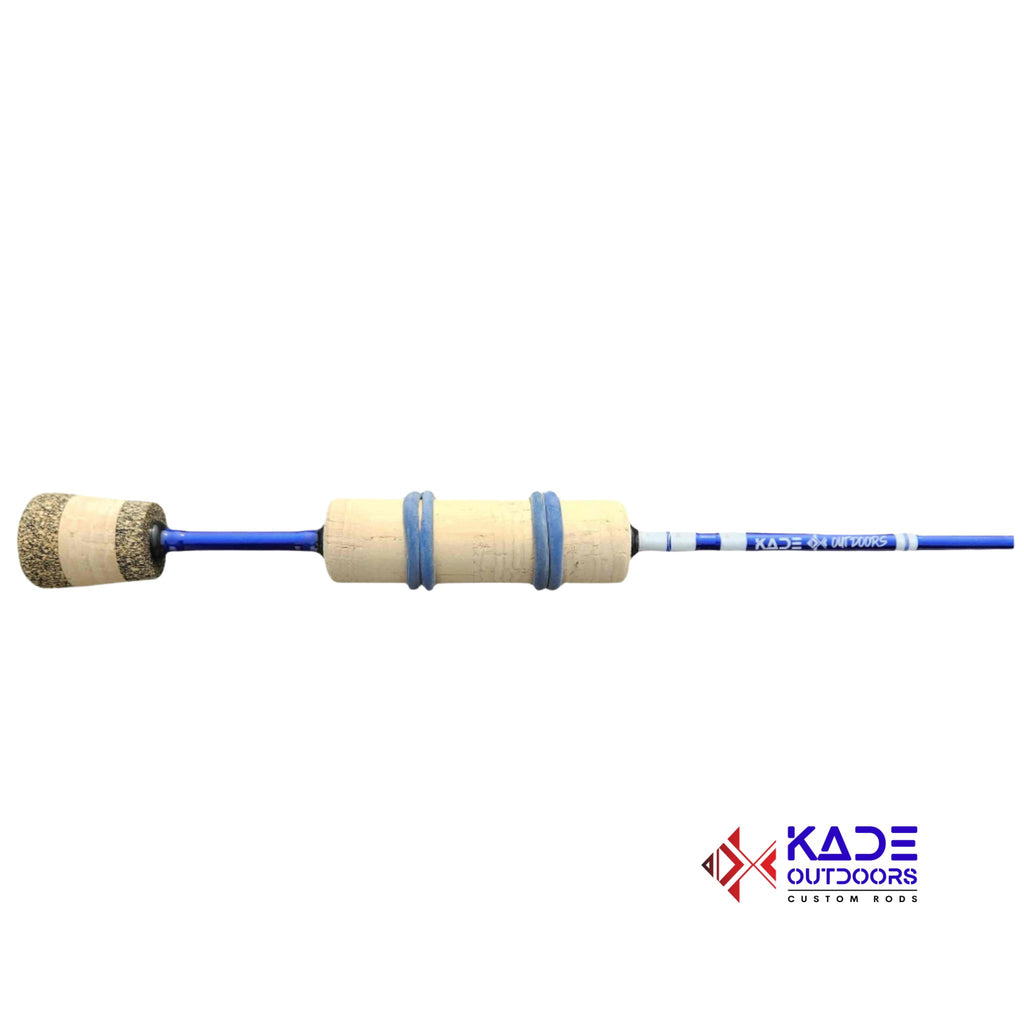 Ice rod designed for tungsten jigs with smooth backbone and light tip sensitivity