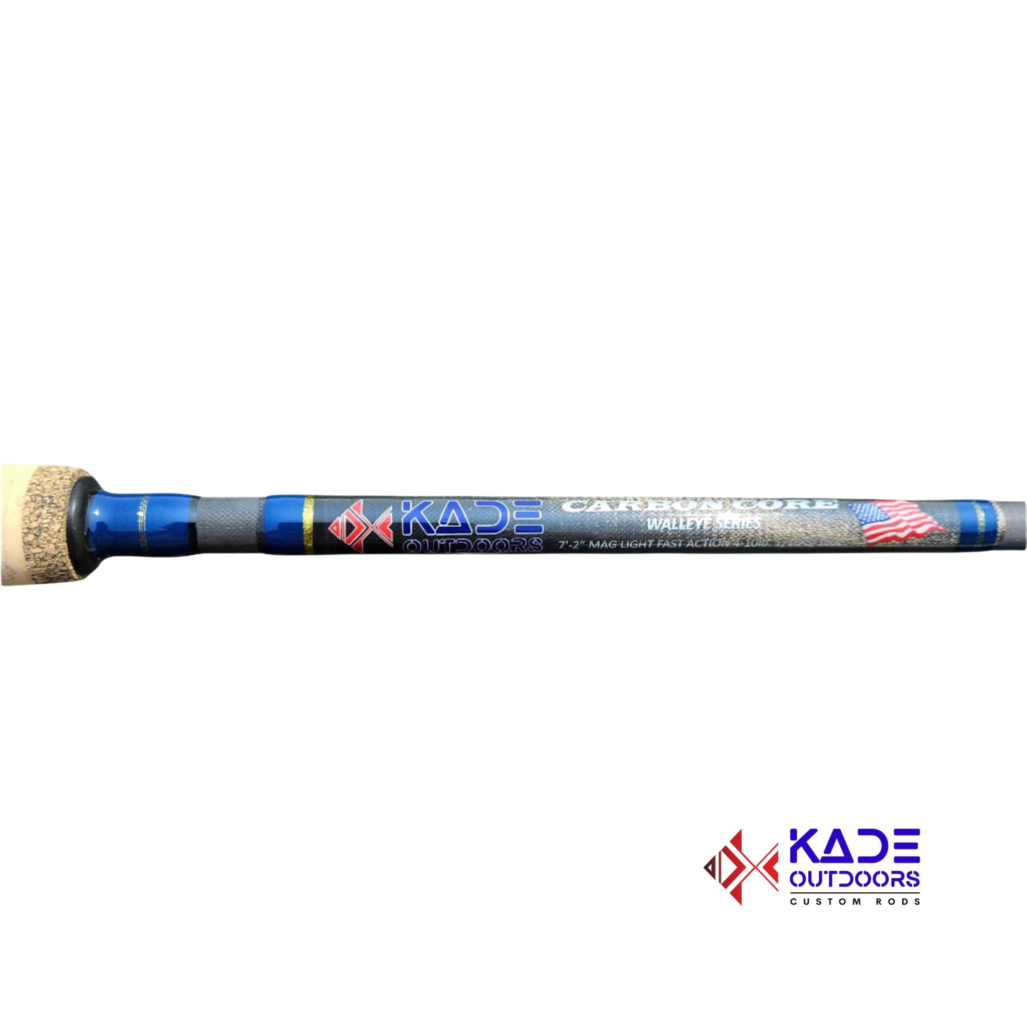 In Stock Carbon Core Walleye Spinning Rod Mag. Light Fast – KADE Outdoors Custom Rods