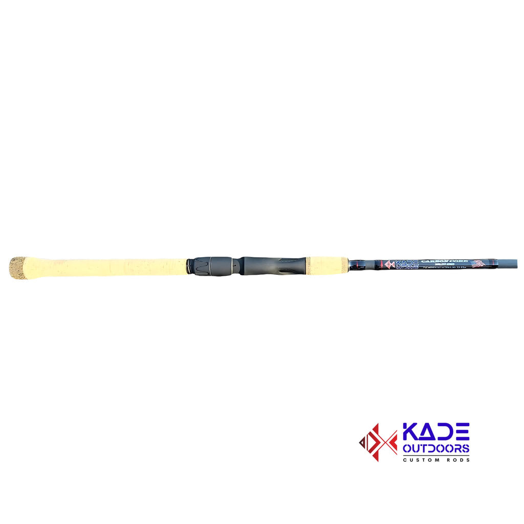 Carbon fiber walleye rod rigged for slip bobber fishing in northern US lakes