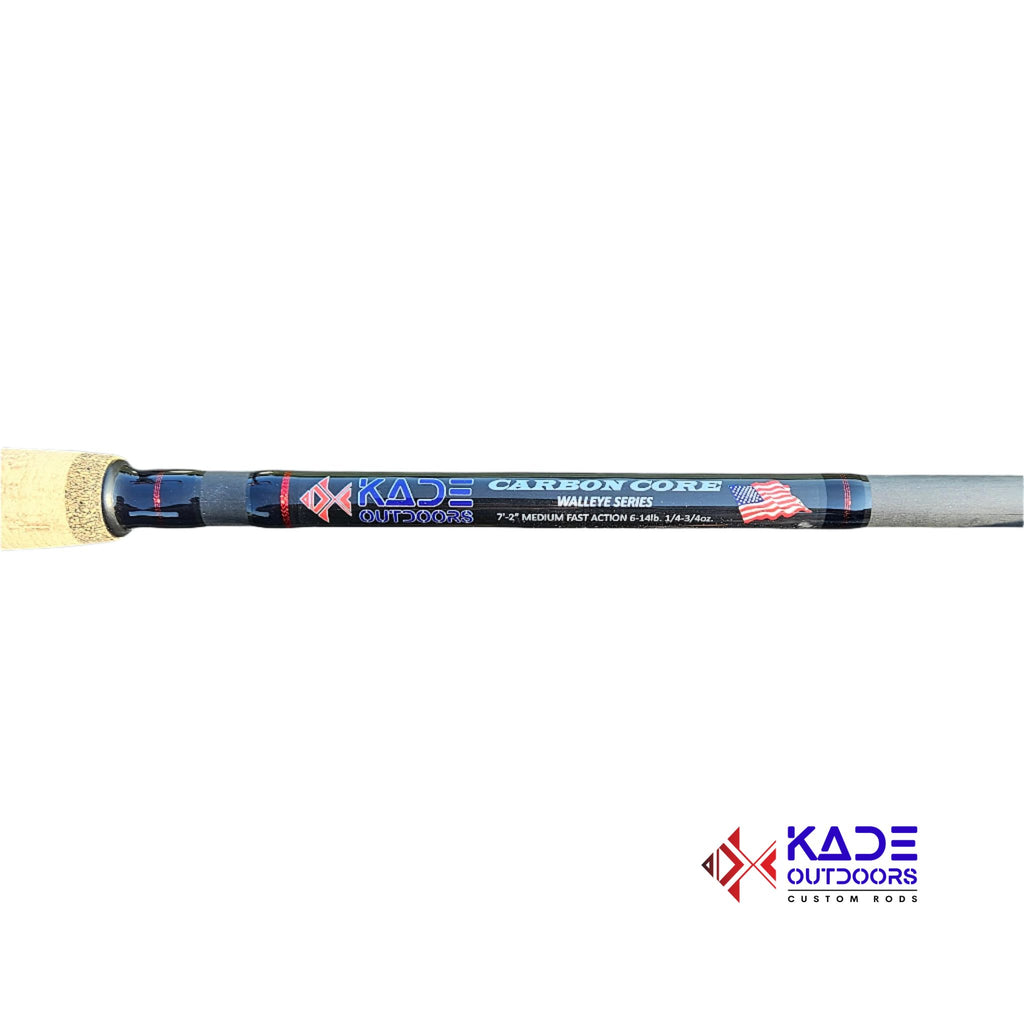 Walleye rod with carbon fiber blank used for rip-n-raps and shiver minnows